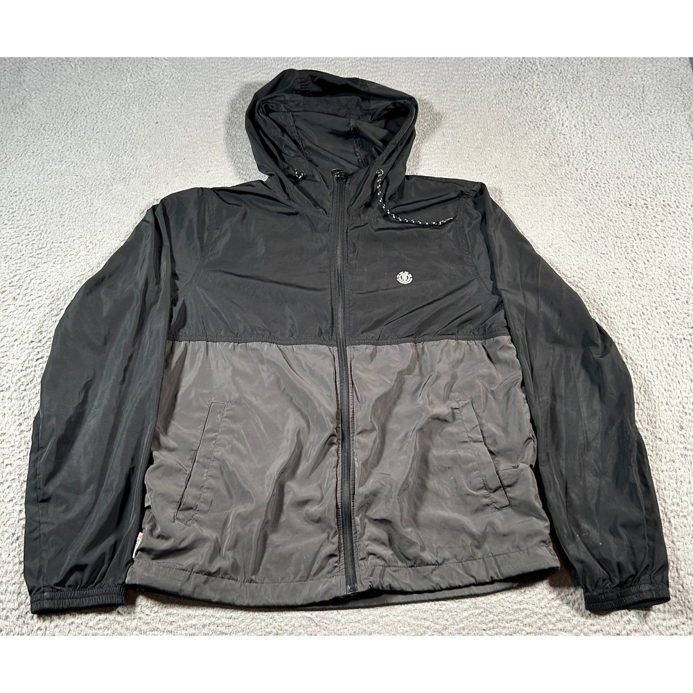 Element Alder Fundamental Windbreaker Jacket Mens Medium Black Water‎ Resistant